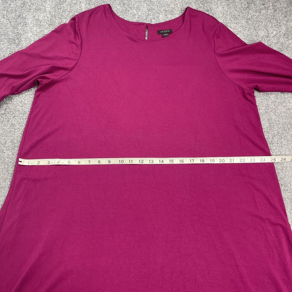 J JILL Wearever Dress Womens XL Key Hole Button Back Stretch Knit Berry - Picture 7 of 11